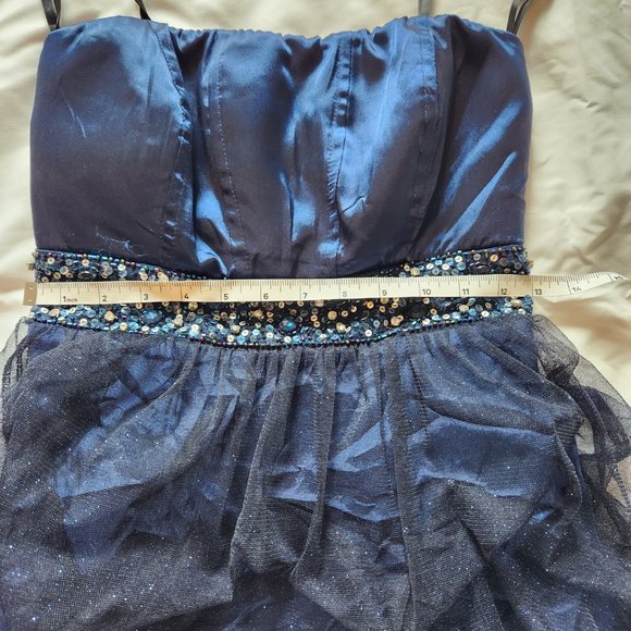 Xtraordinary Blue Strapless Short Dress Size 3 - Cocktail Dress - Sparkle - Picture 11 of 13